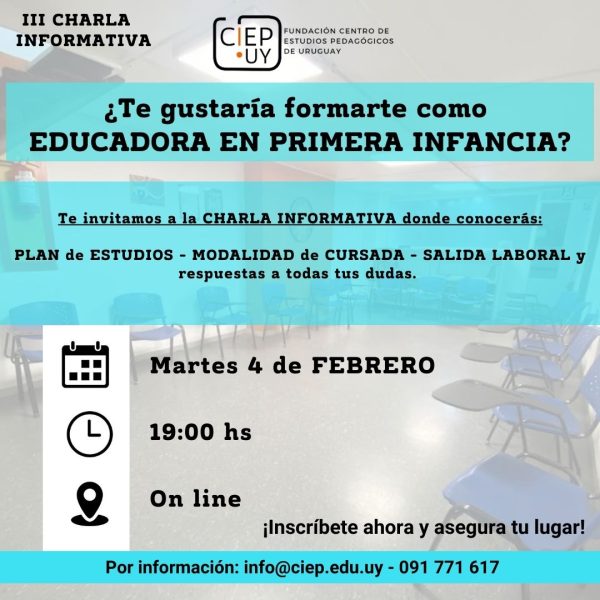 CHARLA INFORMATIVA EDUCADOR EN PRIMERA INFANCIA