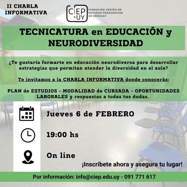 CHARLA INFORMATIVA: TECNICATURA en EDUCACIÓN y NEURODIVERSIDAD